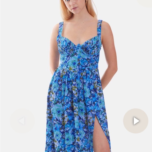 For Love And Lemons Blue Floral Dress - Picture 1 of 7
